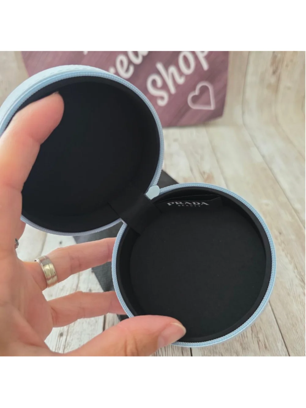 Women's Prada Light Blue Beauty Jewelry Case